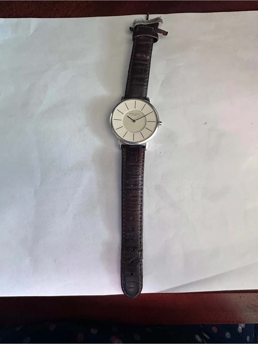 Simon Carter Men's Brown Leather Strap Dress Watch